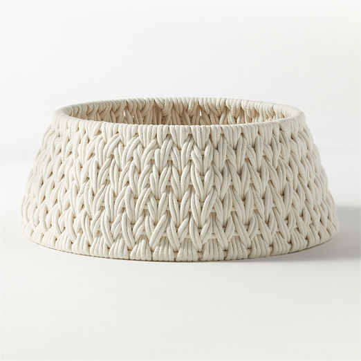 Conway White Woven Christmas Tree Collar