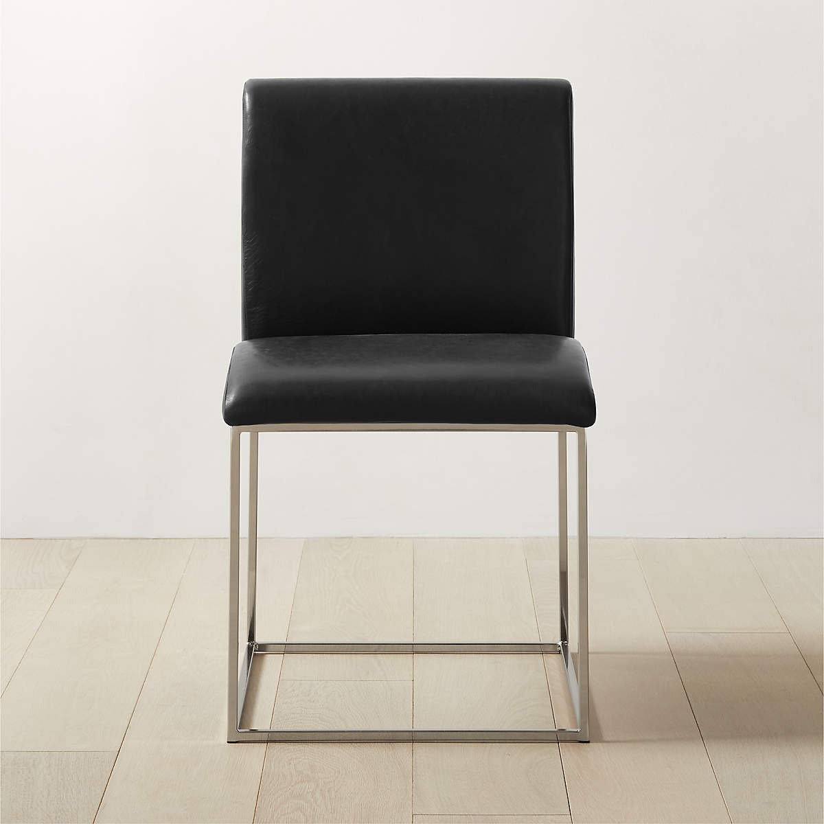 Coop Modern Black Leather Dining Chair CB2