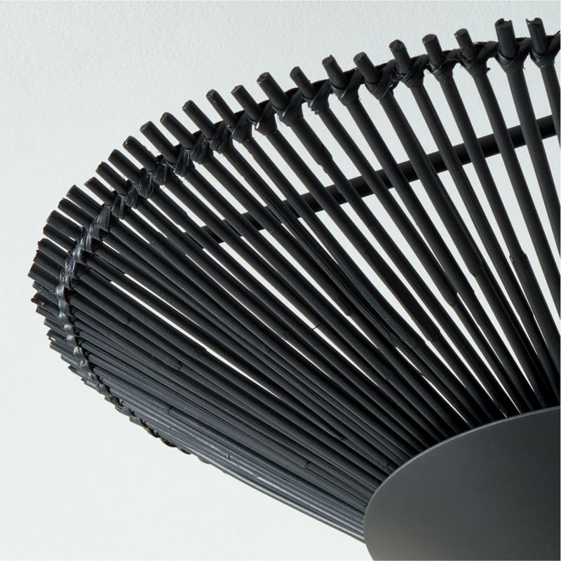 Copa Tiered Blackened Rattan Flush Mount Light - image 3 of 5