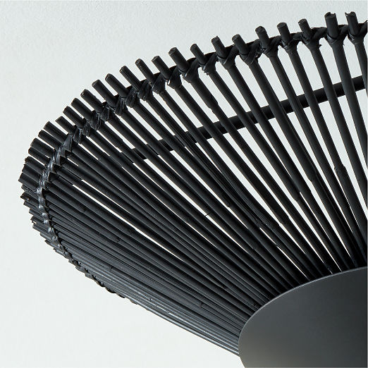 Copa Tiered Blackened Rattan Flush Mount Light