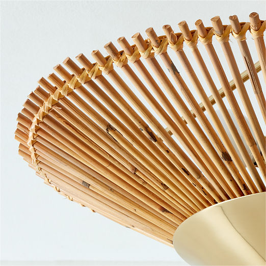 Copa Tiered Natural Rattan Flush Mount Light