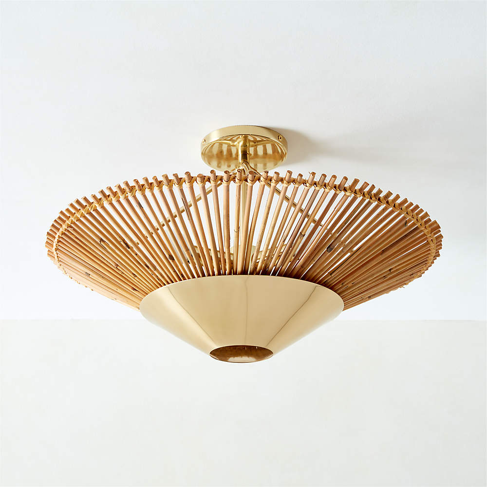 Flush rattan deals ceiling light