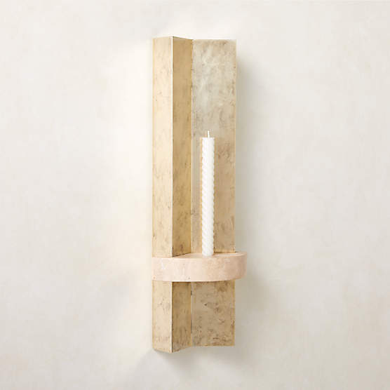 Decartes Brass Wall Sconce Taper Candle Holder + Reviews CB2