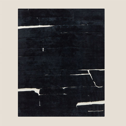 Copley Hand-Knotted Black with Warm White New Zealand Wool Area Rug