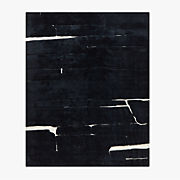 Copley Hand-Knotted Black with Warm White New Zealand Wool Area Rug 9'x12'