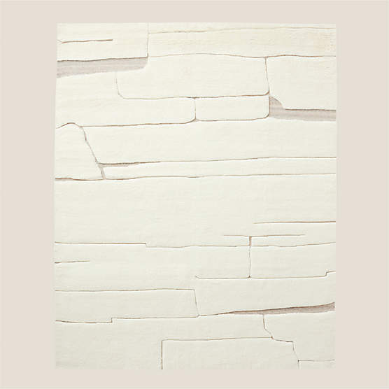 Copley Hand-Knotted Warm White with Taupe New Zealand Wool Area Rug 8'x10'