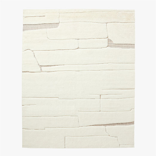 Copley Hand-Knotted Warm White with Taupe New Zealand Wool Area Rug 10'x14'