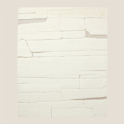 Copley Hand-Knotted Warm White with Taupe New Zealand Wool Area Rug 10'x14'