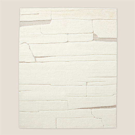 Copley Hand-Knotted Warm White with Taupe New Zealand Wool Area Rug 10'x14'