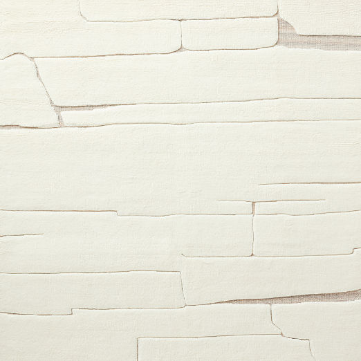 Copley Hand-Knotted Warm White with Taupe New Zealand Wool Rug Swatch 12"x12"