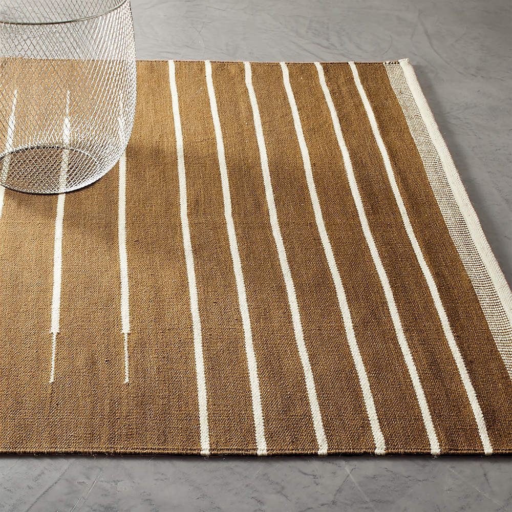 Copper With White Stripe Rug 5 X8, 5 X 8 Rugs