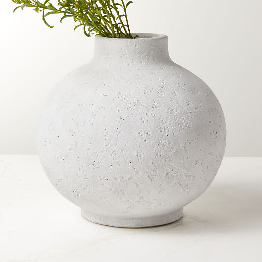 Coralie Round White Terracotta Vase