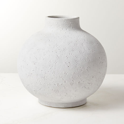 Coralie Round White Terracotta Vase