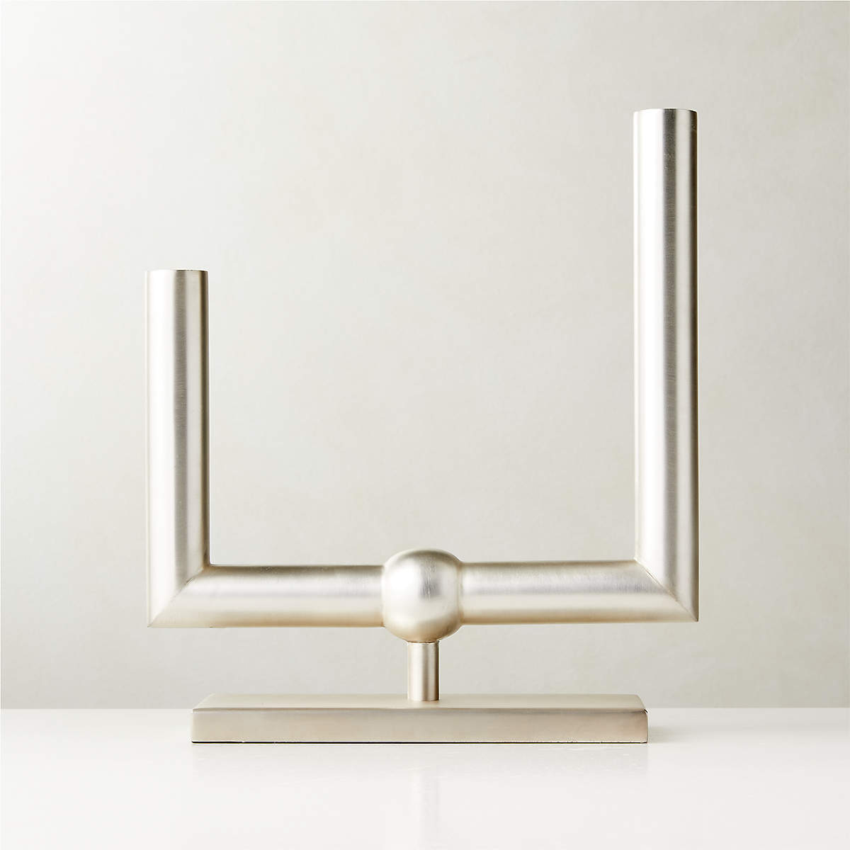 Coraline SilverPlated Double Modern Taper Candle Holder + Reviews CB2