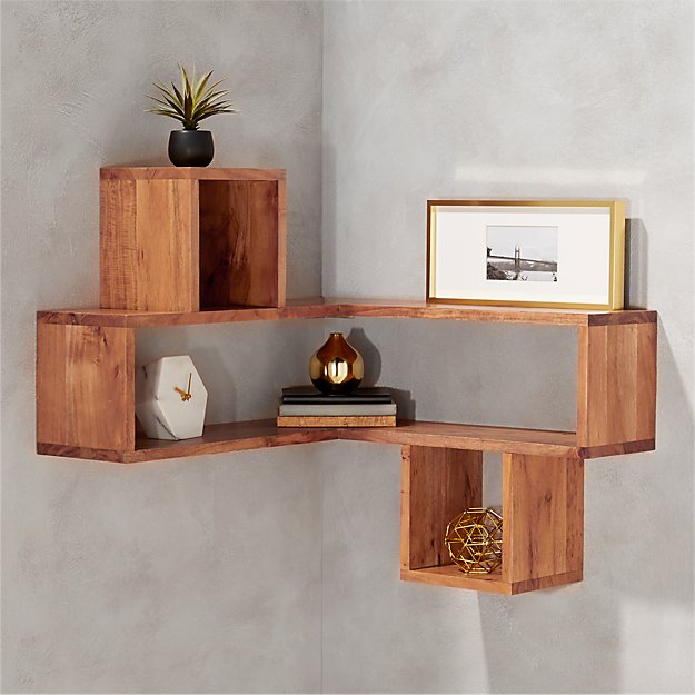Corner Block Wood Shelf Reviews Cb2