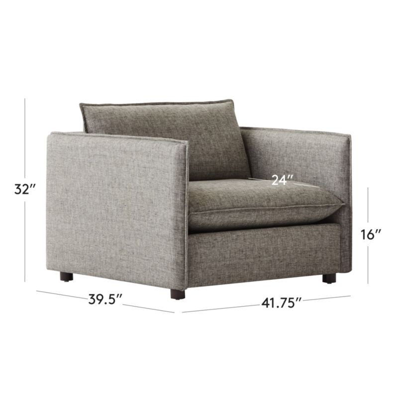 Corroy Charcoal Grey Linen Chair and a Half CB2 Canada