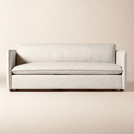 Corroy 78.25" Natural Linen Apartment Sofa