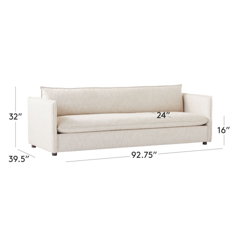 View Corroy 92.75" Natural Linen Sofa - image 3 of 11