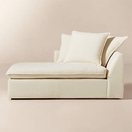 Corroy Scatter Back Ivory Performance Linen Left-Arm Chaise