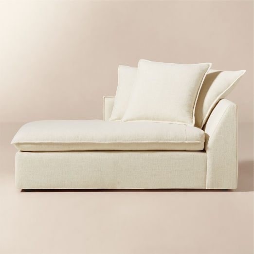 Corroy Scatter Back Ivory Performance Linen Left-Arm Chaise