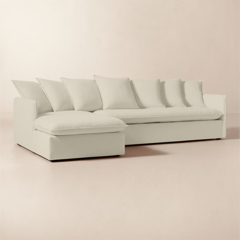 Corroy Scatter Back Ivory Performance Linen Left-Arm Sectional Sofa - image 1 of 7
