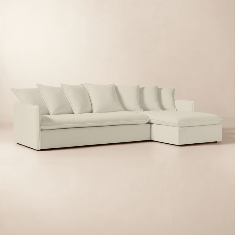 Corroy Scatter Back Ivory Performance Linen Right-Arm Sectional Sofa - image 1 of 7