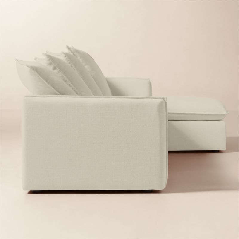 Corroy Scatter Back Ivory Performance Linen Right-Arm Sectional Sofa - image 2 of 7