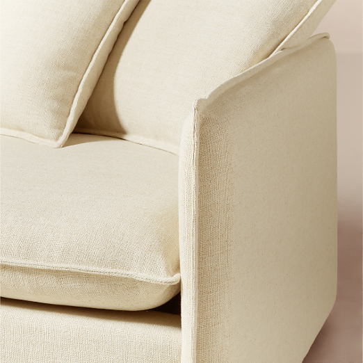 Corroy Scatter Back Ivory Performance Linen Right-Arm Chaise Sectional Sofa