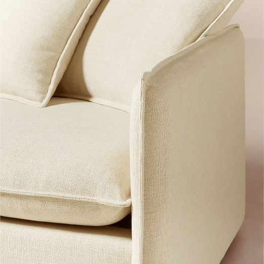 Corroy Scatter Back Ivory Performance Linen Right-Arm Chaise Sectional Sofa
