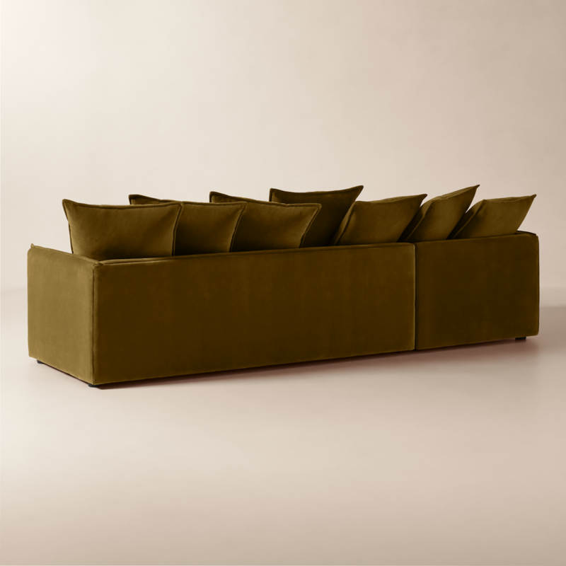 Corroy Scatter Back Brown Performance Velvet Left-Arm Chaise Sectional Sofa - image 4 of 11