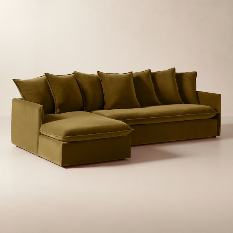 View Corroy Scatter Back Brown Performance Velvet Left-Arm Chaise Sectional Sofa - image 3 of 11