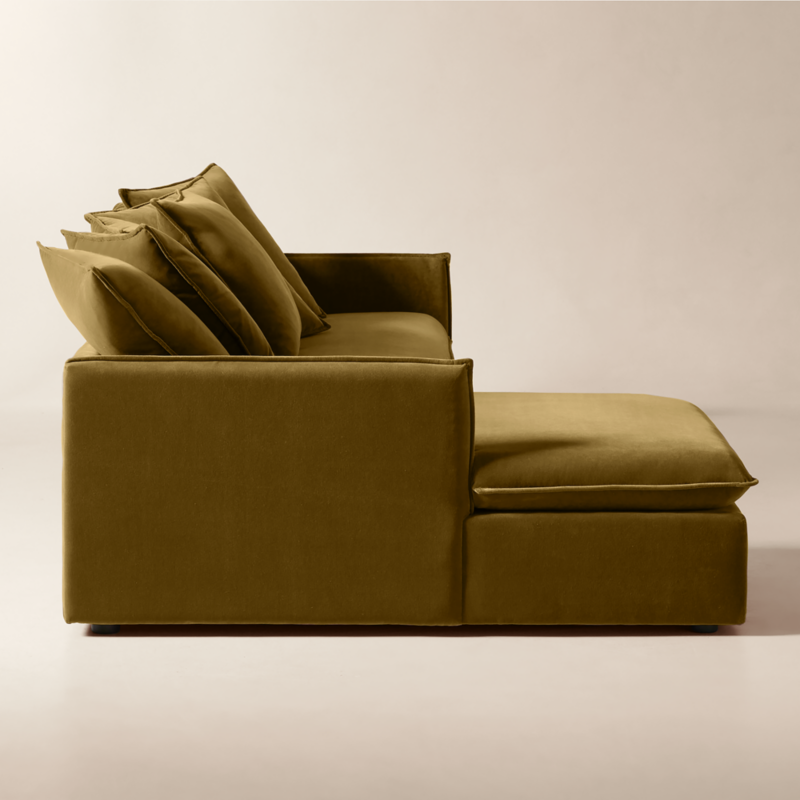 Corroy Scatter Back Brown Performance Velvet Left-Arm Chaise Sectional Sofa - image 3 of 11