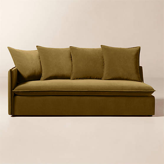 Corroy Scatter Back Brown Performance Velvet Left-Arm Sofa