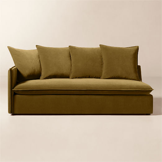 Corroy Scatter Back Brown Performance Velvet Left-Arm Sofa