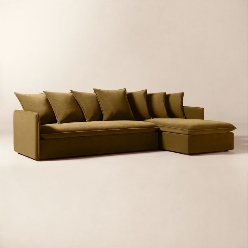 Corroy Scatter Back Brown Performance Velvet Right-Arm Sectional Sofa - image 2 of 10