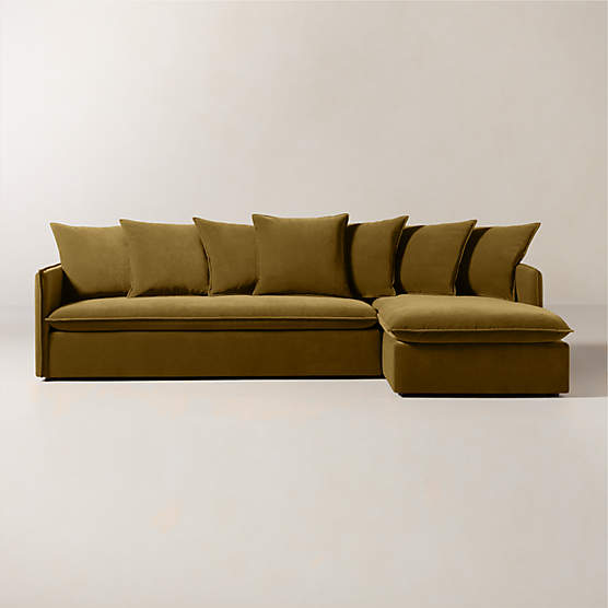 Corroy Scatter Back Brown Performance Velvet Right-Arm Chaise Sectional Sofa