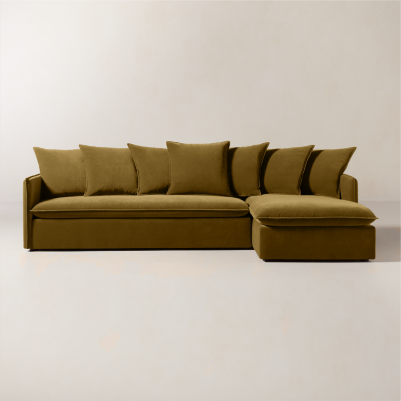 Corroy Scatter Back Brown Performance Velvet Right-Arm Chaise Sectional Sofa - image 0 of 11