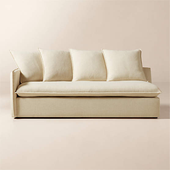 Corroy Scatter Back Ivory Performance Linen Left-Arm Sofa