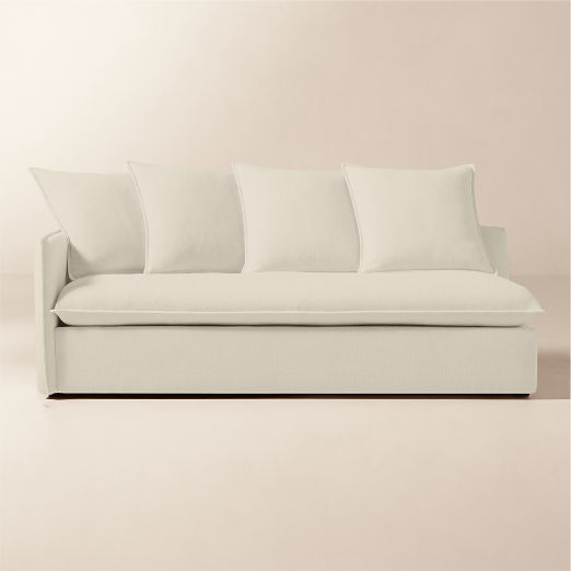 Corroy Scatter Back Ivory Performance Linen Left-Arm Sofa