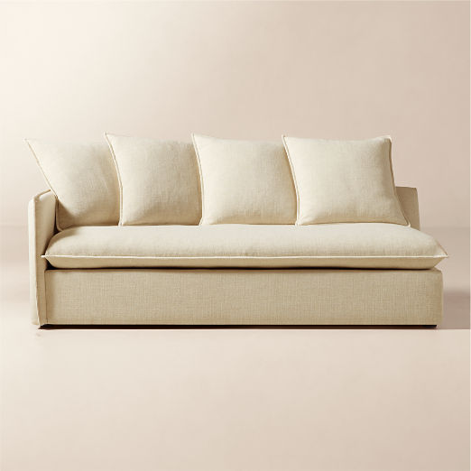 Corroy Scatter Back Ivory Performance Linen Left-Arm Sofa