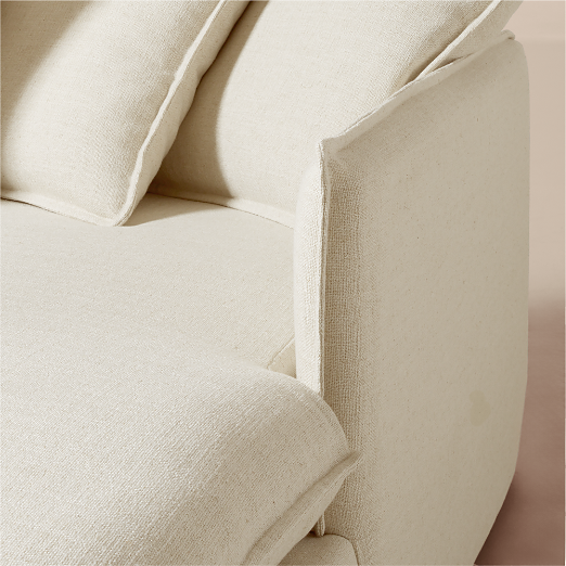 Corroy Scatter Back Ivory Performance Linen Right-Arm Chaise