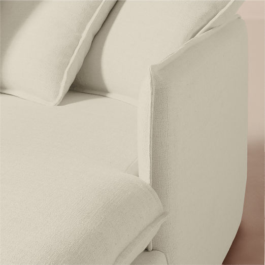 Corroy Scatter Back Ivory Performance Linen Right-Arm Chaise