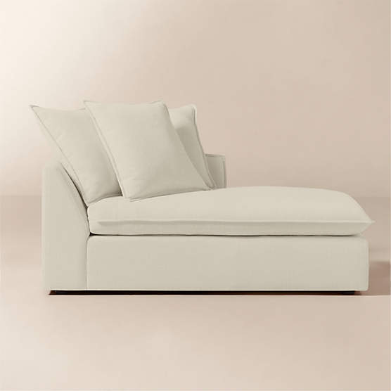 Corroy Scatter Back Ivory Performance Linen Right-Arm Chaise