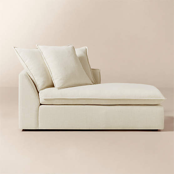 Corroy Scatter Back Ivory Performance Linen Right-Arm Chaise