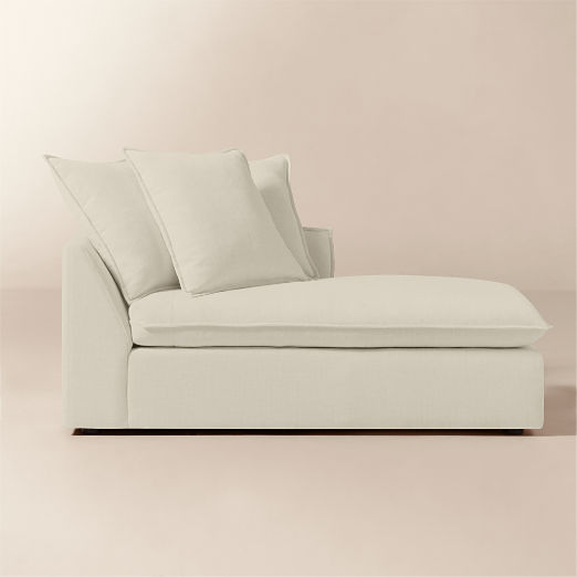 Corroy Scatter Back Ivory Performance Linen Right-Arm Chaise