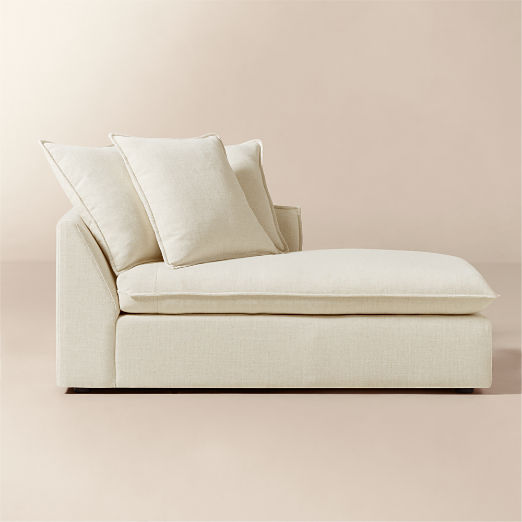 Corroy Scatter Back Ivory Performance Linen Right-Arm Chaise