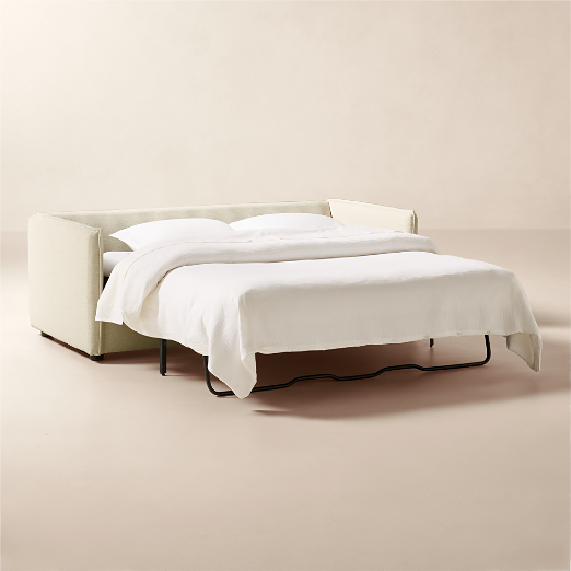 Corroy 78" Scatter Back Ivory Performance Linen Sleeper Sofa