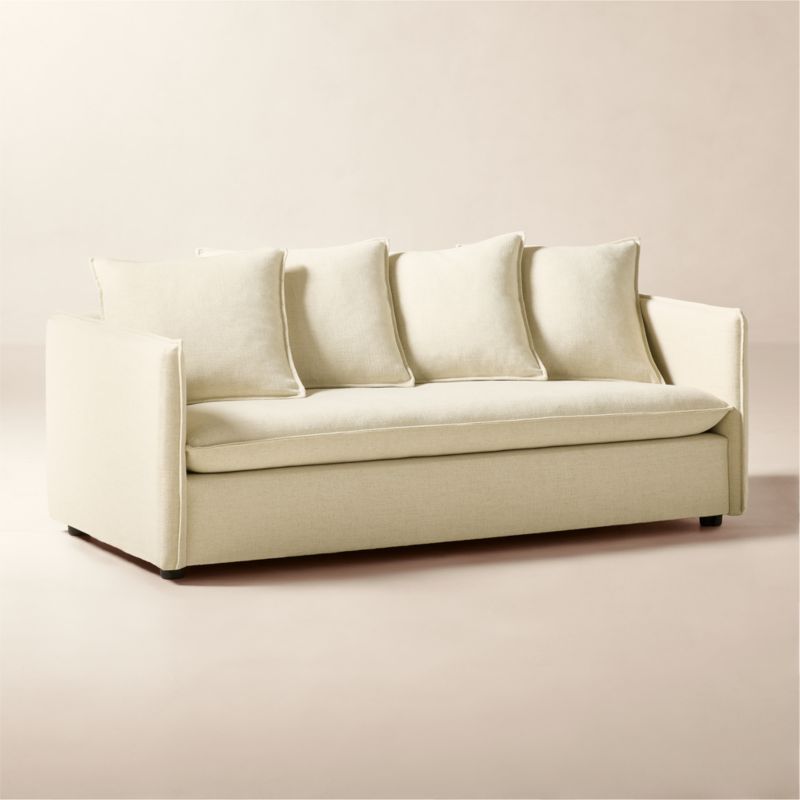 View Corroy 78" Scatter Back Ivory Performance Linen Sleeper Sofa - image 4 of 8