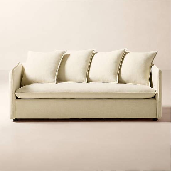 Corroy 78" Scatter Back Ivory Performance Linen Sleeper Sofa