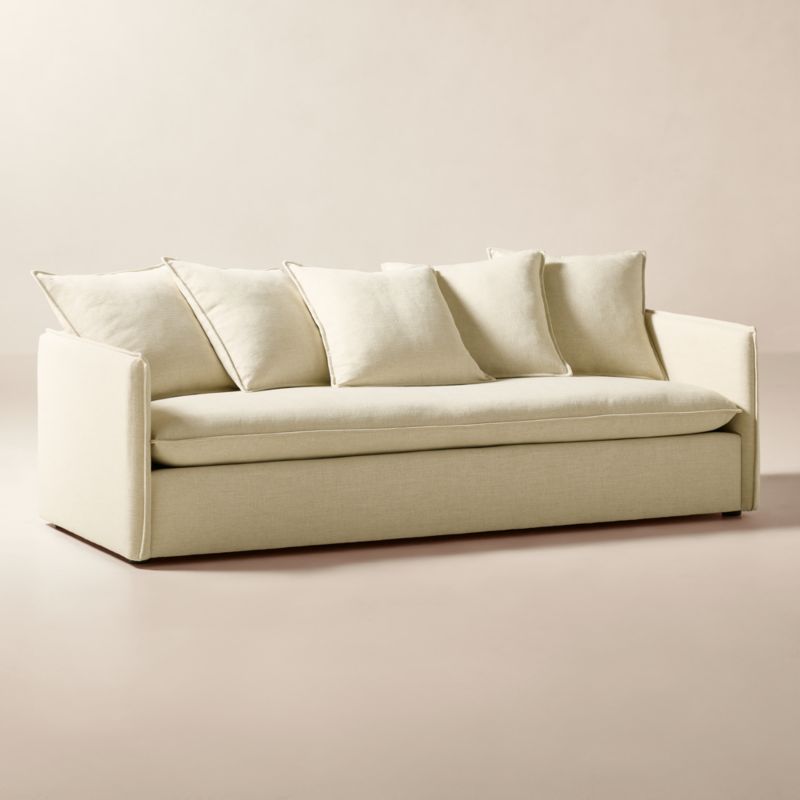 View Corroy 93" Scatter Back Ivory Performance Linen Sofa - image 3 of 8